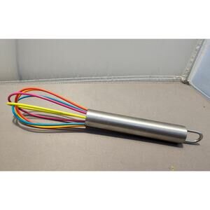 Multi-Color Whisk w/Silver Handle - Whipping, Balloon, 7-1/2" - used